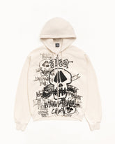 SKULLS ZIP HOODIE PIGMENT DYED