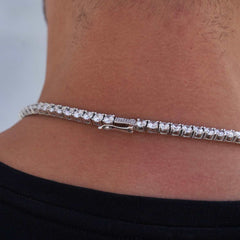 Diamond Tennis Chain + Bracelet Bundle in White Gold- 5mm