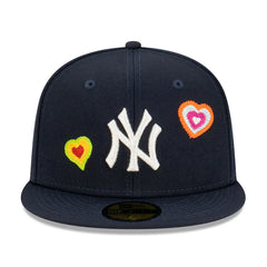 Men new York Yankees 59fifty chain stitch heart
