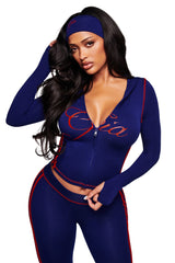 BLARE SPORT HOODIE AND HEADBAND - NAVY