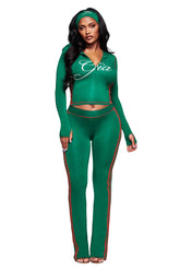 BLARE SPORT HOODIE AND HEADBAND - GREEN
