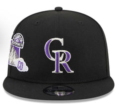 Men's Colorado Rockies New Era Black Icon 9FIFTY Snapback