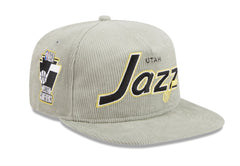 UTAH JAZZ New Era The Golfer Corduroy 9FIFTY Snapback Hat - Gray