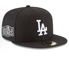 LOS ANGELES DODGERS SIDEPATCH 2020 WORLD SERIES 59FIFTY FITTED HAT - BLACK/ WHITE