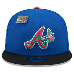 Men's Atlanta Braves New Era Royal/Black Watermelon Big League Chew Flavor Pack 9FIFTY Snapback Hat