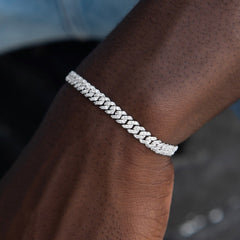 Micro Diamond Prong Chain + Bracelet Bundle in White Gold - 6mm