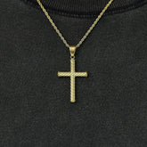 Twisted Rope Cross Pendant + 2MM Rope Chain Bundle in Yellow Gold