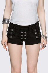 Hilda Military Mini Denim Shorts