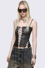 Jessie Vegan Leather Corset Top