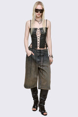 Jessie Vegan Leather Corset Top