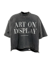 "ART ON DISPLAY" RHINESTONE DISTRESSTED TEE