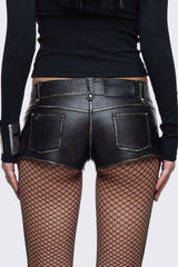 Vandal Mini Vegan Leather Shorts