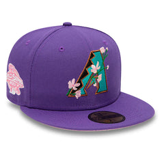 Men's Arizona Diamondbacks New Era Black 2001 World Series Bloom Side Patch 59FIFTY Fitted Hat