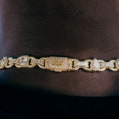 Round Stone Star Tennis Chain + Diamond Cluster Mariner Chain Bundle in Yellow Gold