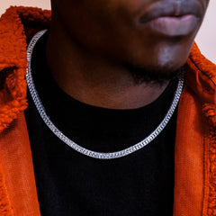 Baguette Evil Eye + Iced Herringbone + Baguette Tennis Chain Bundle