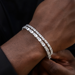 3mm + 5mm Diamond Mixed Oval Cut Tennis Bracelet Bundle