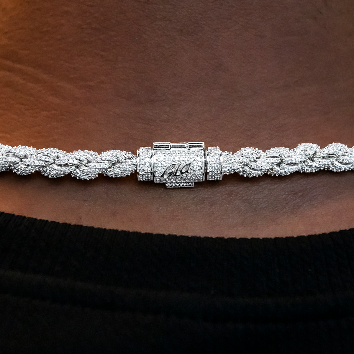Diamond Rope Chain + Bracelet Bundle in White Gold- 7mm