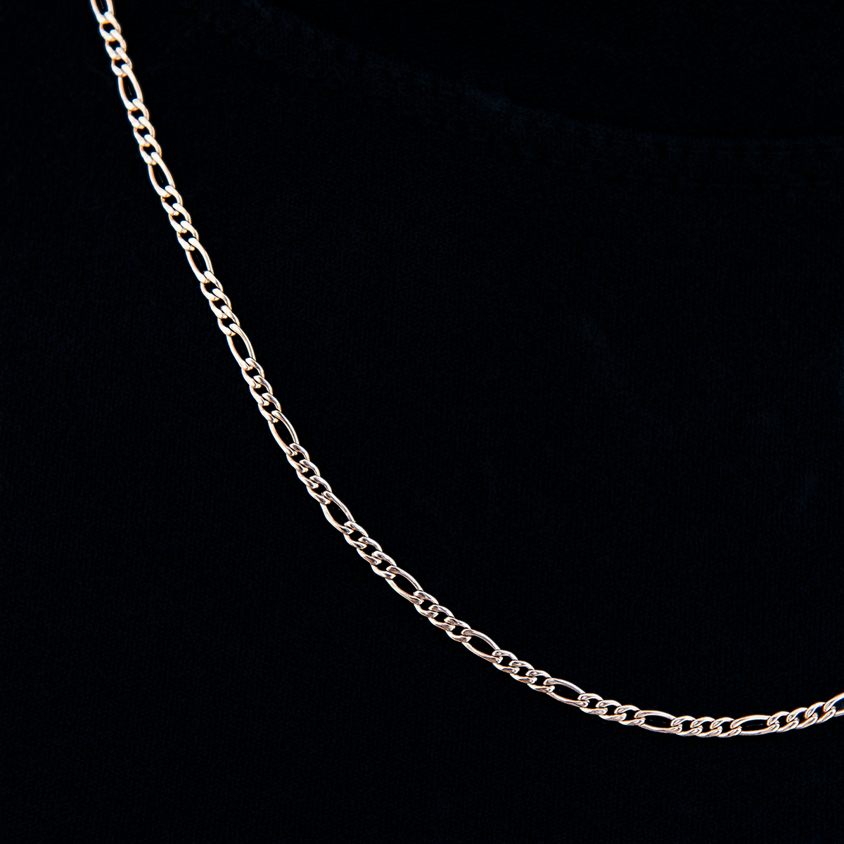Figaro Chain + Bracelet Bundle in Rose Gold- 2mm