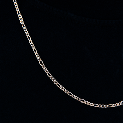 Figaro Chain + Bracelet Bundle in Rose Gold- 2mm