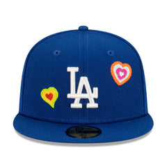 Men's Los Angeles Dodgers New Era Royal Chain Stitch Heart 59FIFTY Fitted Hat