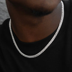 Micro Diamond Prong Chain + Bracelet Bundle in White Gold - 6mm