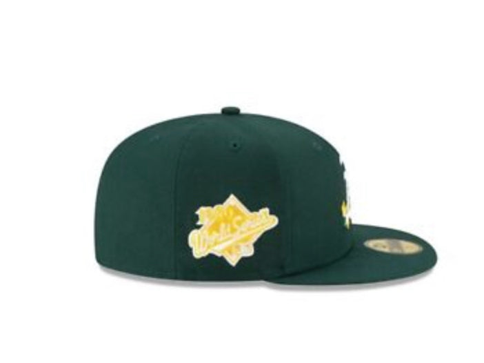 Oakland Athletics Green New Era Side Patch Bloom 59Fifty Fitted Hat