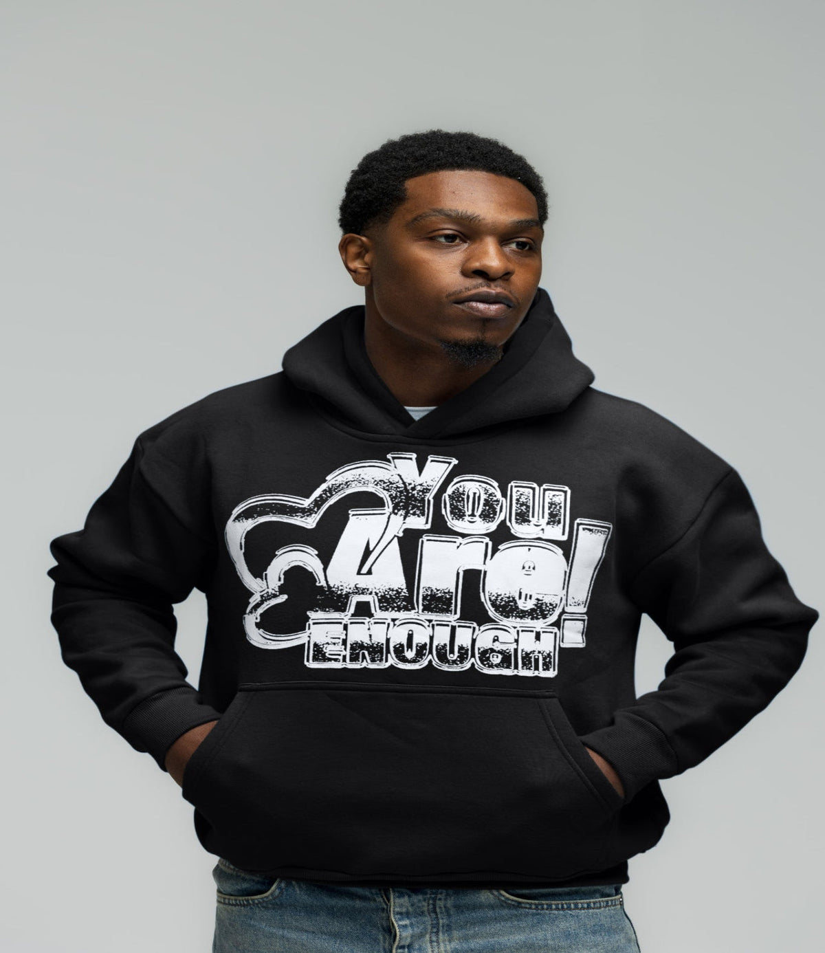 You Are Enough Hoodie - Black