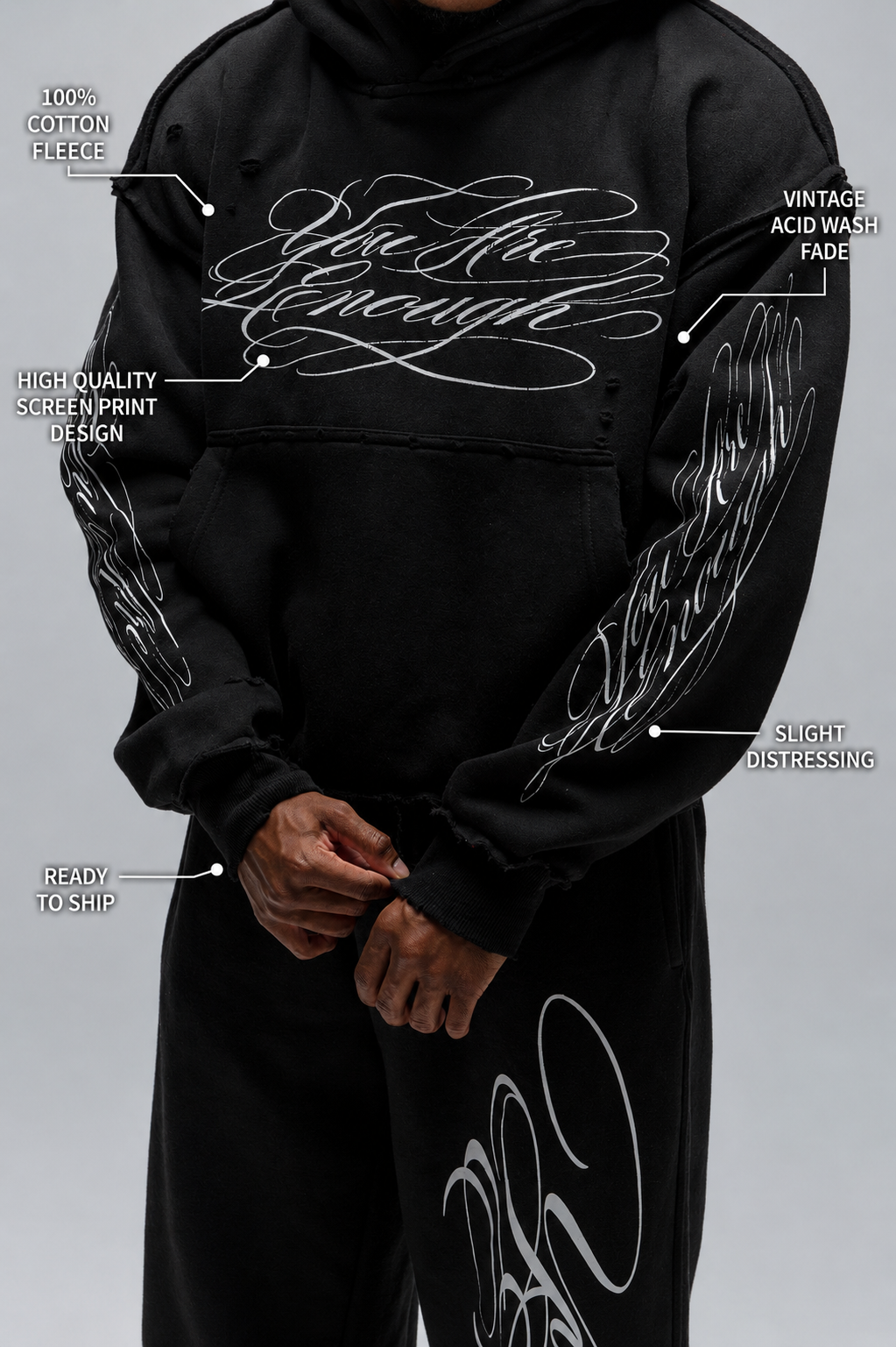 Calligraphy Hoodie - Black