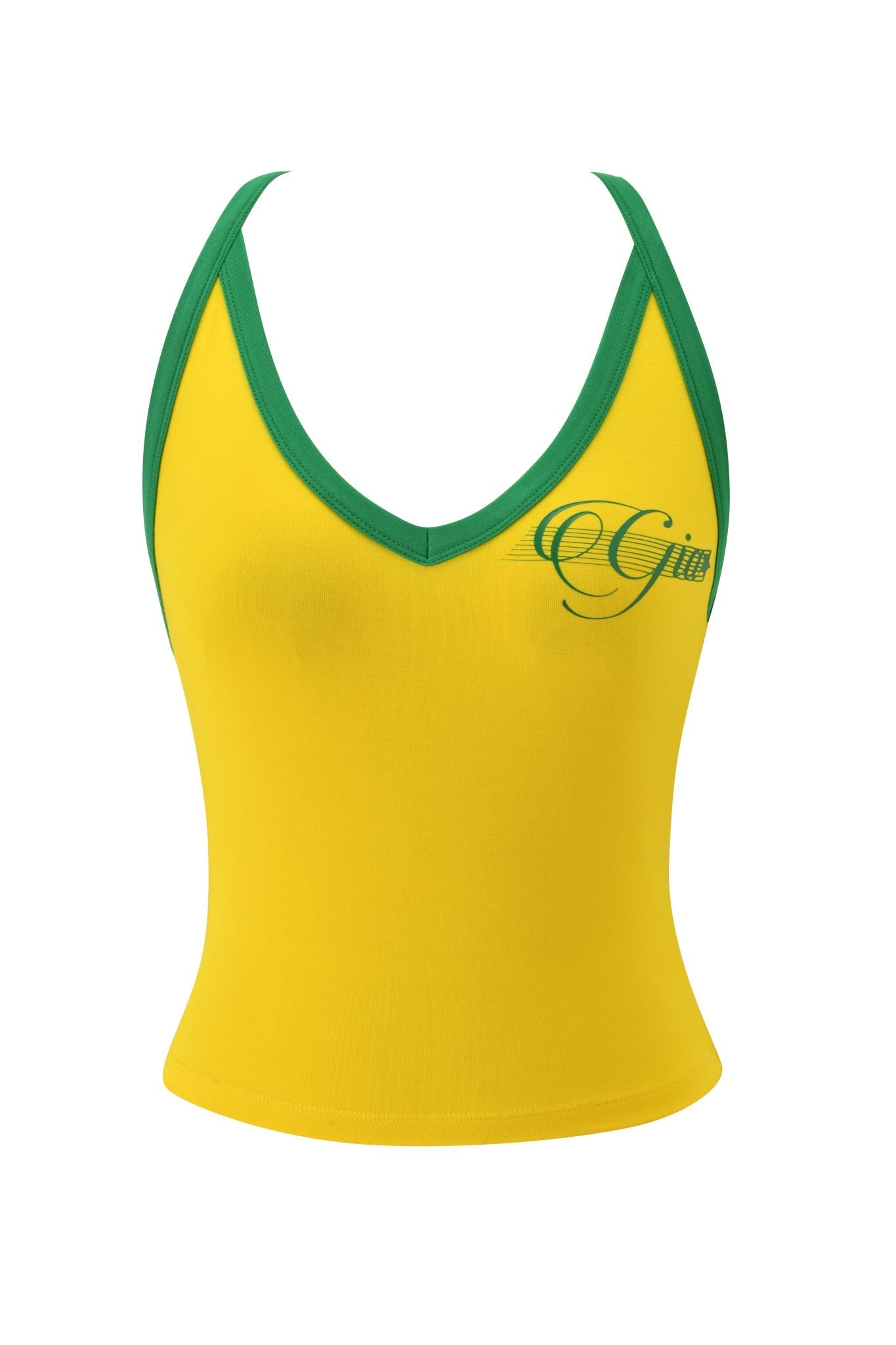 BLARE V-NECK TOP AND HEADBAND - YELLOW