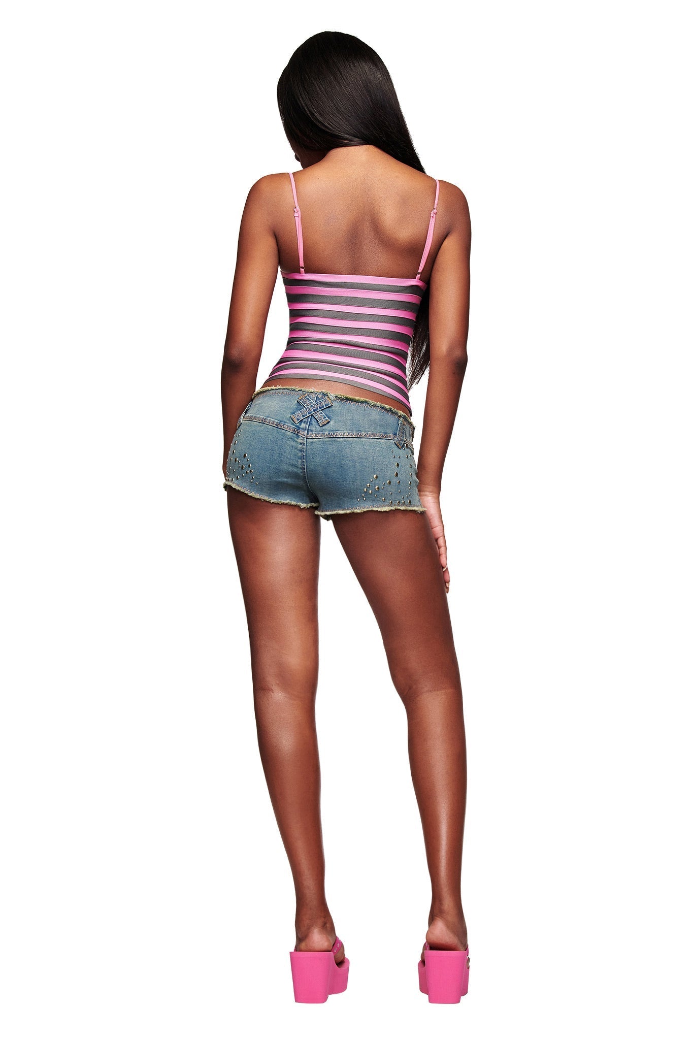 NYNA BANDAGE CAMI TOP - HOT PINK