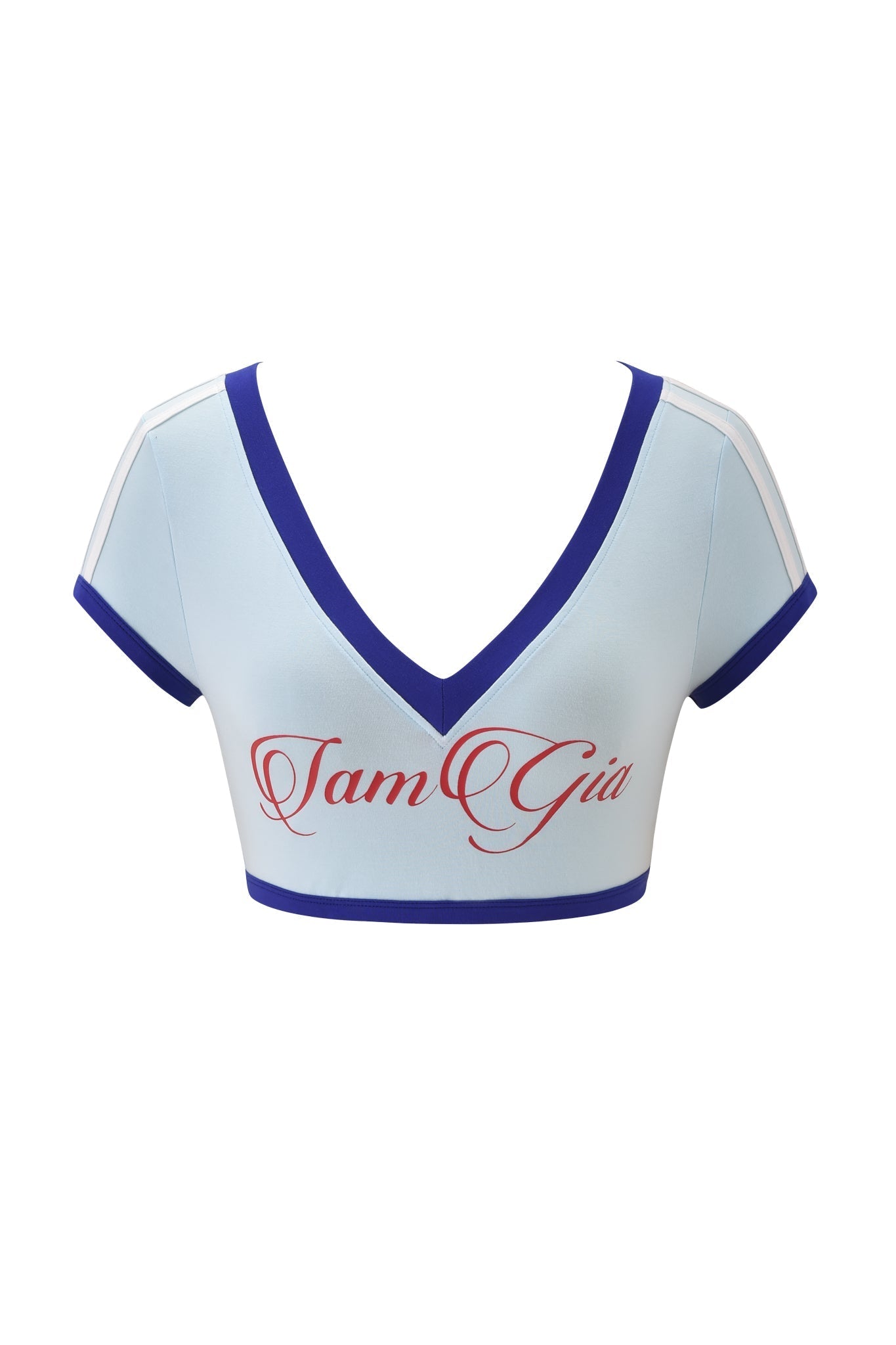 BLARE SPORT CROP TEE AND HEADBAND - BABY BLUE