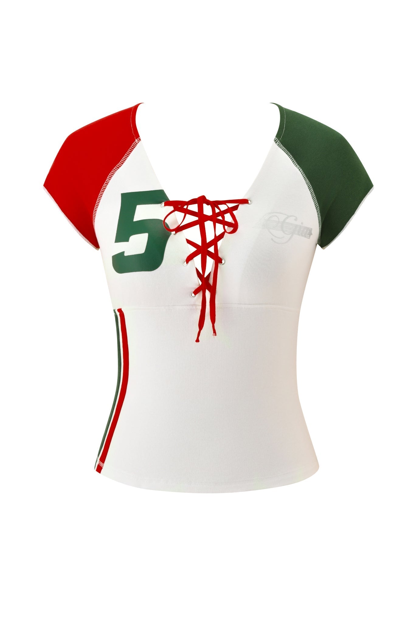 NOVIA LACE-UP T-SHIRT AND HEADBAND - WHITE