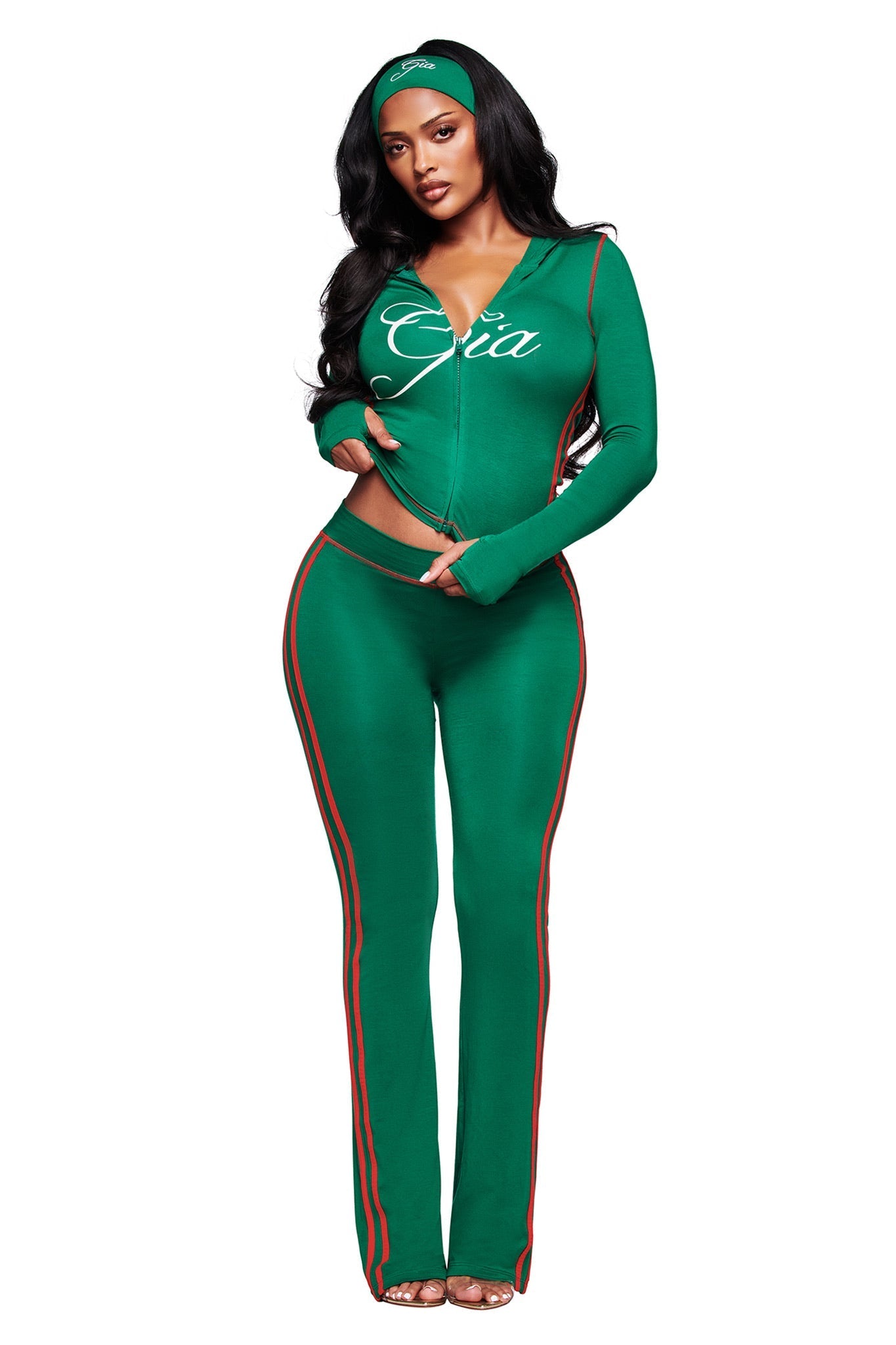 BLARE SPORT HOODIE AND HEADBAND - GREEN