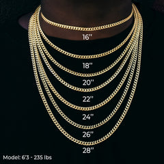 Diamond Cross Pendant + 4mm Rope Chain Set in Yellow Gold