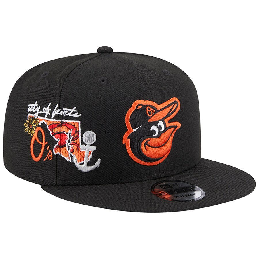 Men's Baltimore Orioles New Era Black Icon 9FIFTY Snapback