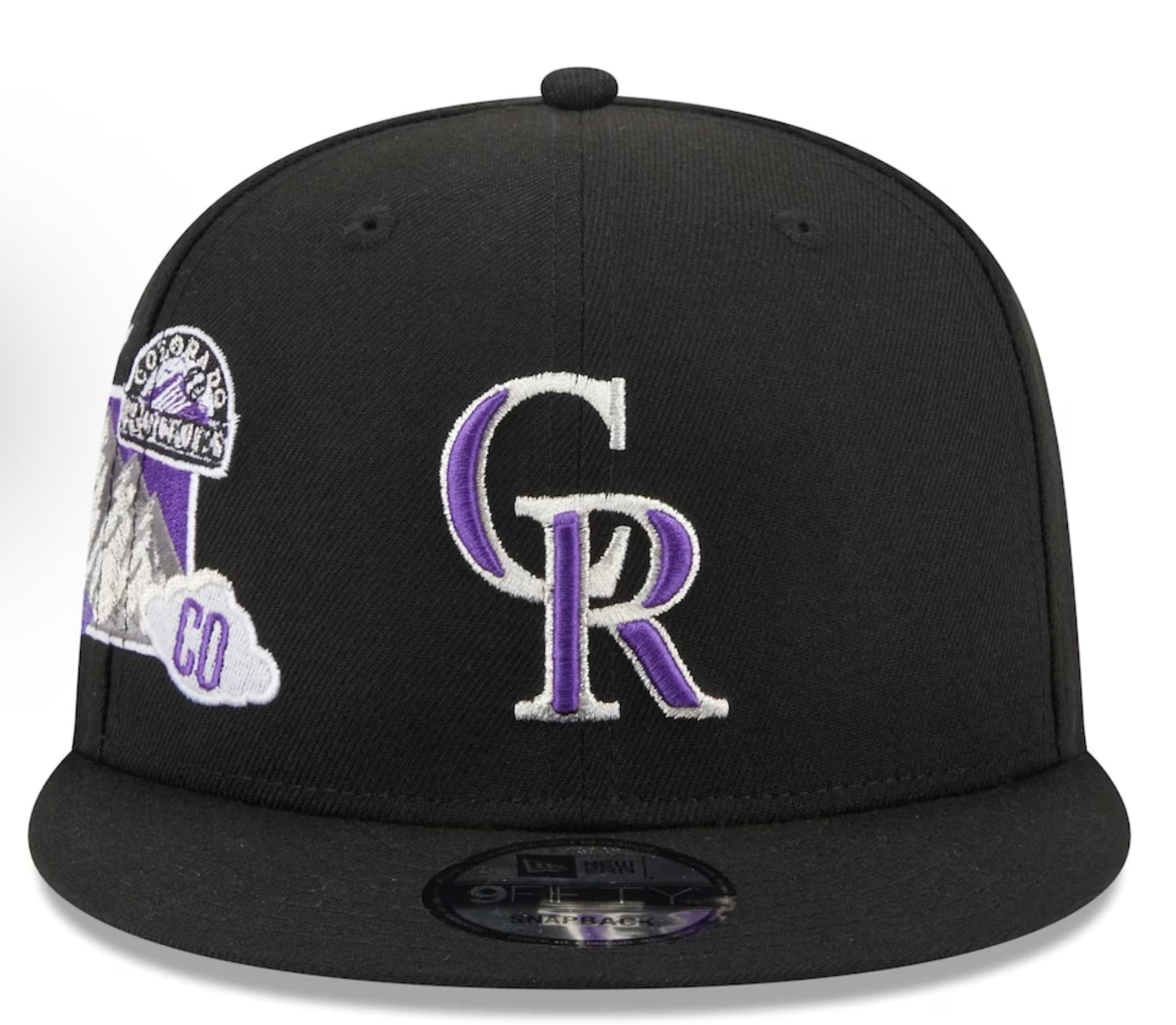 Men's Colorado Rockies New Era Black Icon 9FIFTY Snapback