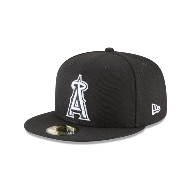 Men Los Angeles angels 59fifty black basic outline