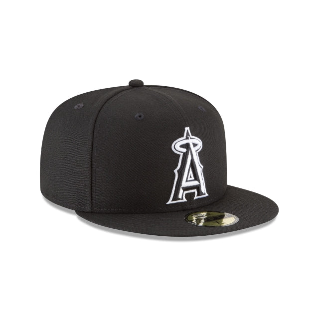 Men Los Angeles angels 59fifty black basic outline