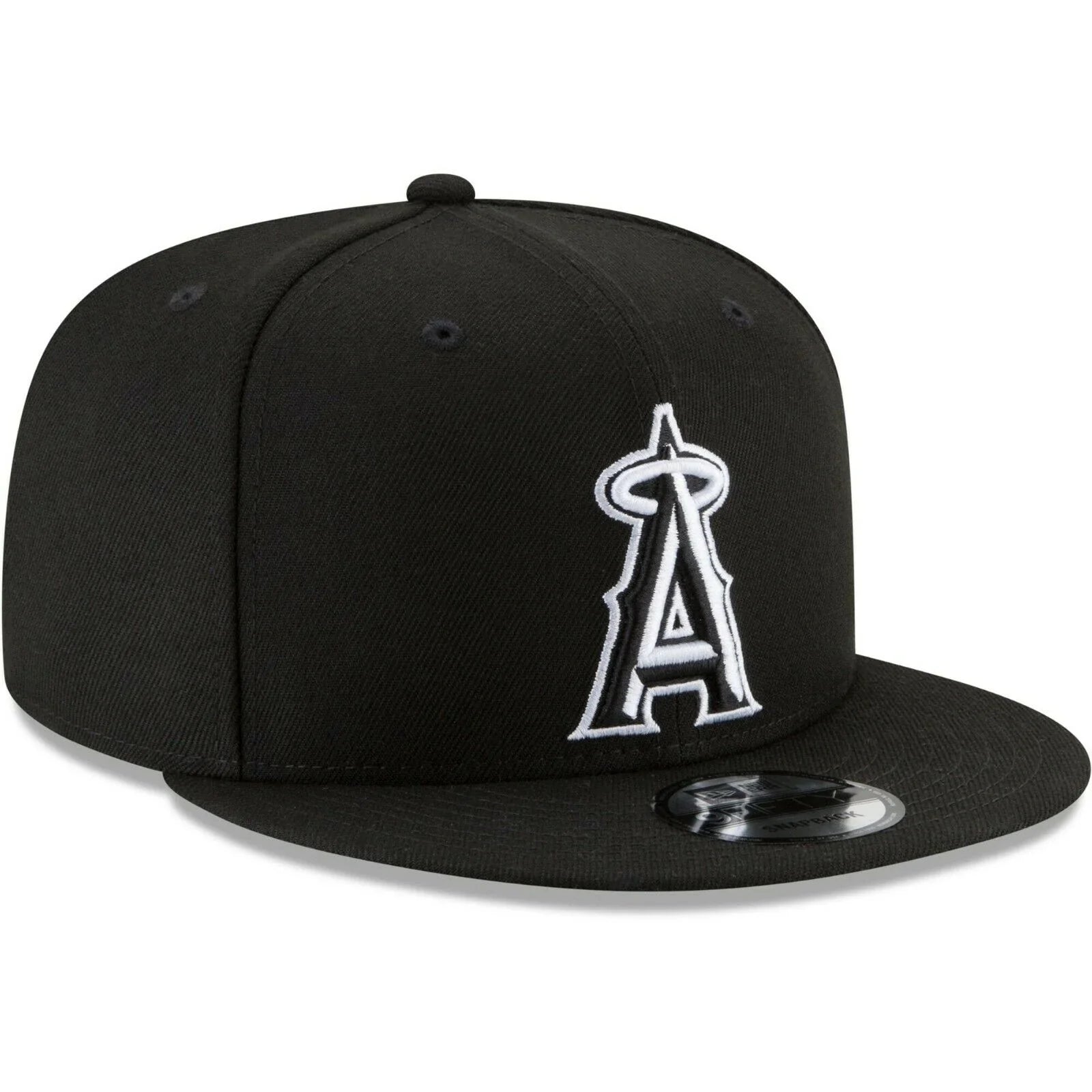 Men angels basic snap black outline 9fifty hat