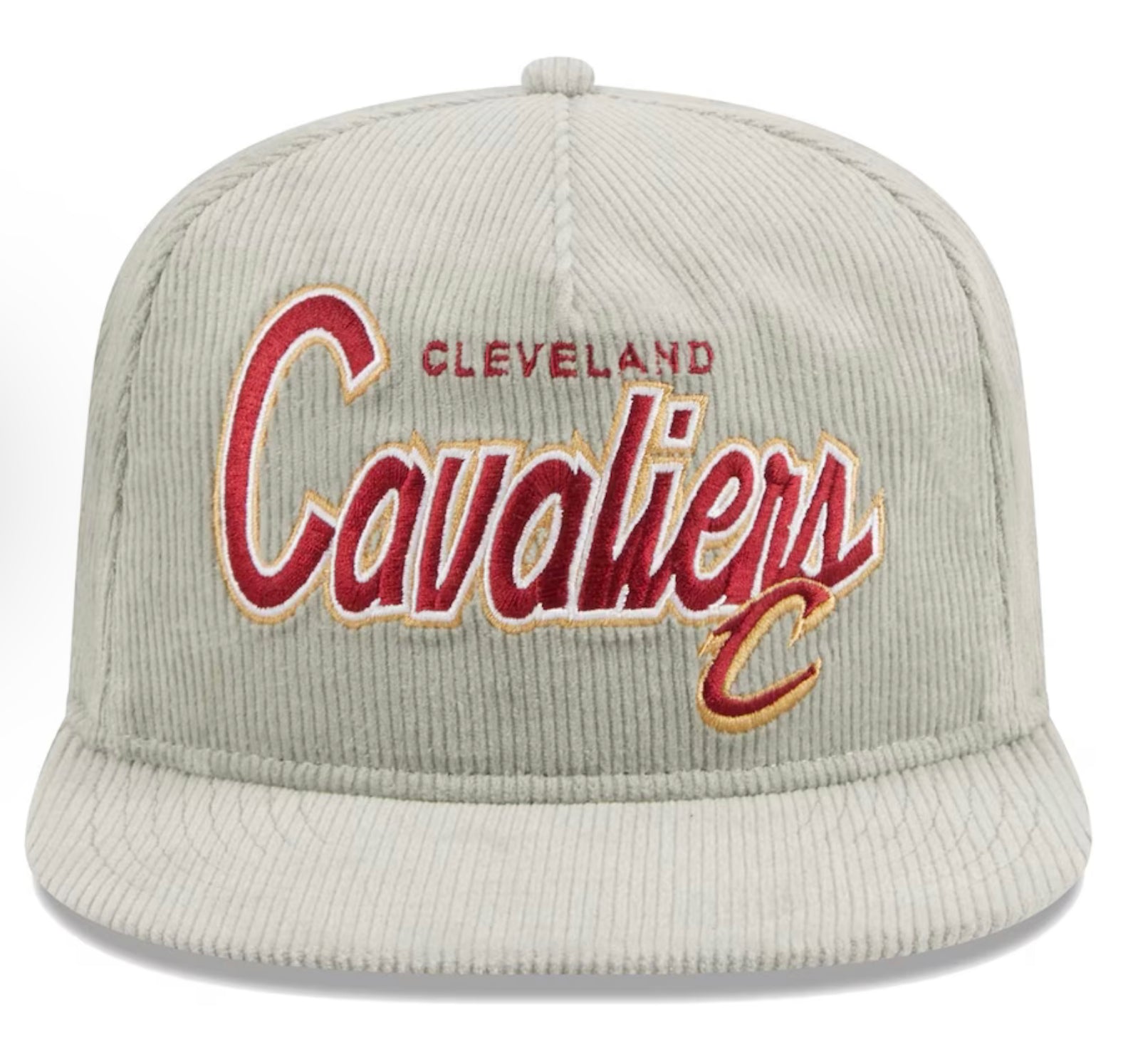 Men's Cleveland Cavaliers New Era Gray The Golfer Corduroy 9FIFTY Snapback Hat