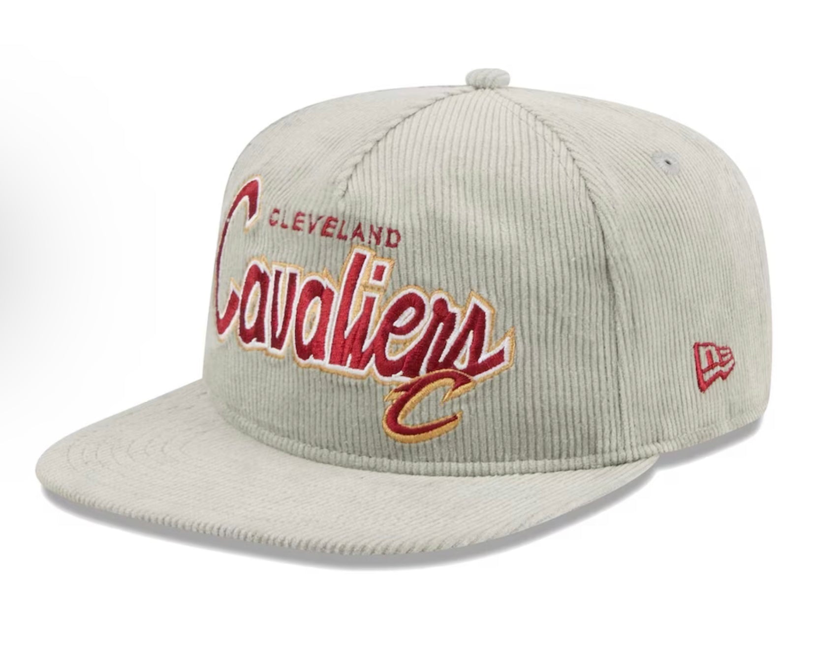 Men's Cleveland Cavaliers New Era Gray The Golfer Corduroy 9FIFTY Snapback Hat