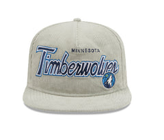 MINNESOTA TIMBERWOLVES New Era The Golfer Corduroy 9FIFTY Snapback Hat - Gray