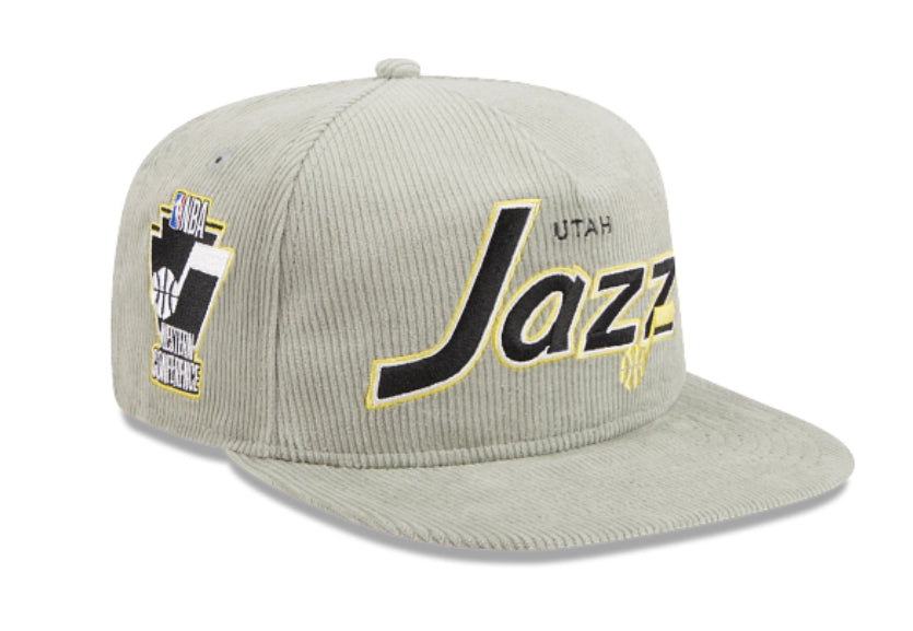 UTAH JAZZ New Era The Golfer Corduroy 9FIFTY Snapback Hat - Gray