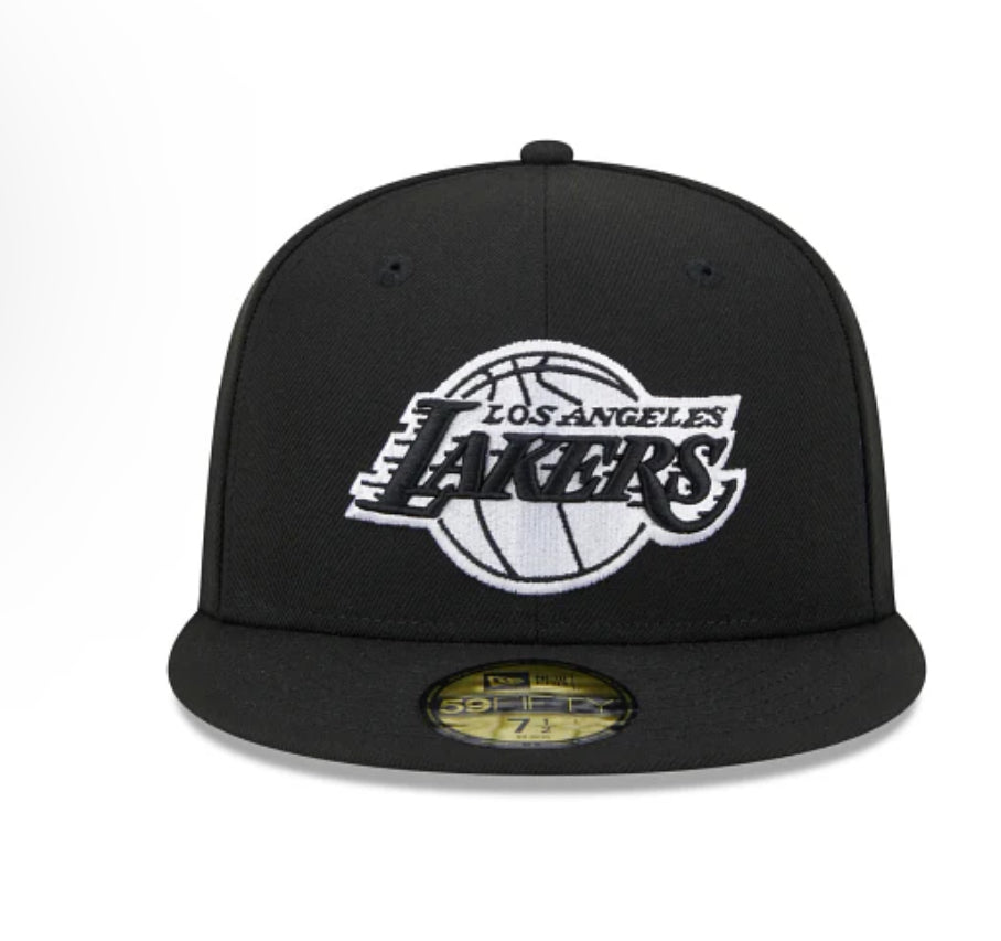 LOS ANGELES LAKERS SIDEPATCH WESTERN CONFERENCE 59FIFTY FITTED HAT - BLACK/ WHITE
