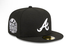 ATLANTA BRAVES SIDEPATCH 2021 WORLD SERIES 59FIFTY FITTED HAT - BLACK/ WHITE