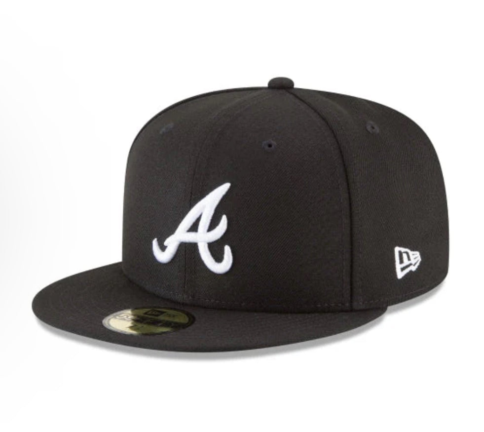 ATLANTA BRAVES SIDEPATCH 2021 WORLD SERIES 59FIFTY FITTED HAT - BLACK/ WHITE