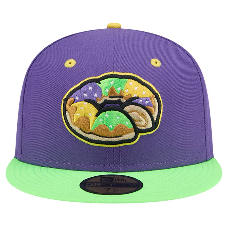 Biloxi Shuckers New Era Theme Night King Cakes 59FIFTY Fitted Hat - Purple