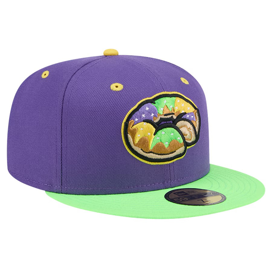 Biloxi Shuckers New Era Theme Night King Cakes 59FIFTY Fitted Hat - Purple