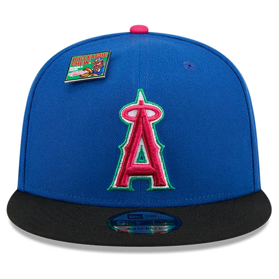 Men's Los Angeles Angels New Era Royal/Black Watermelon Big League Chew Flavor Pack 9FIFTY Snapback Hat