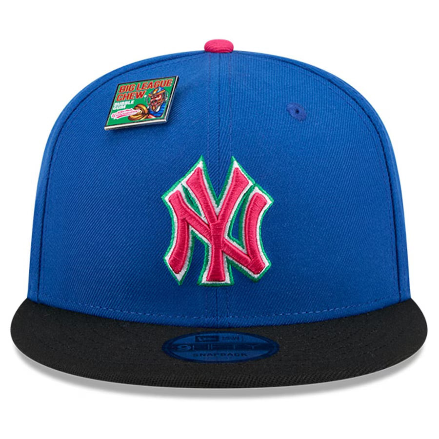 Men's New York Yankees New Era Royal/Black Watermelon Big League Chew Flavor Pack 9FIFTY Snapback Hat